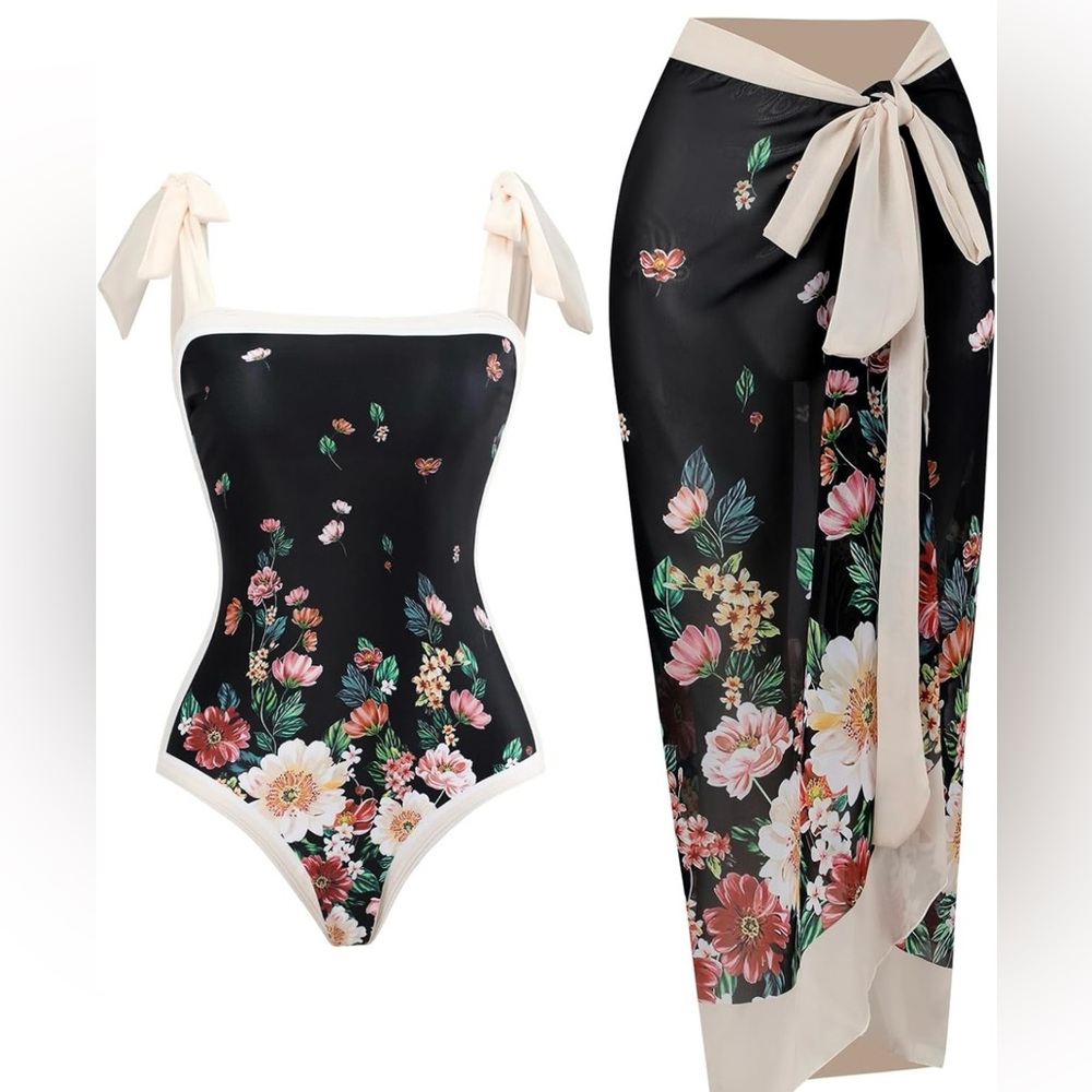 NEW! Women's One Piece Swimsuit Floral Print Beachwear XL